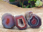 Polished On One Side Red Shashe River Agate Nodules x 35 From Shashe River, Zimbabwe
