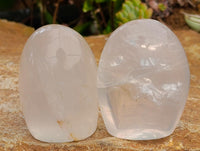 Polished Girasol Pearl Quartz Standing Free Forms x 7 From Ambatondrazaka, Madagascar