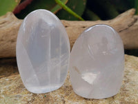 Polished Girasol Pearl Quartz Standing Free Forms x 7 From Ambatondrazaka, Madagascar