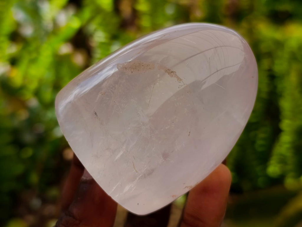 Polished Girasol Pearl Quartz Standing Free Forms x 7 From Ambatondrazaka, Madagascar