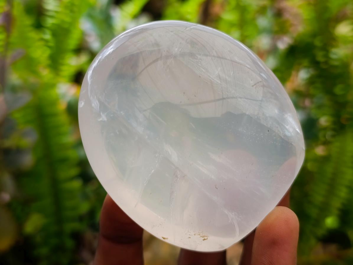 Polished Girasol Pearl Quartz Standing Free Forms x 7 From Ambatondrazaka, Madagascar