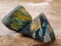 Polished On One Side Labradorite x 70 From Tulear, Madagascar