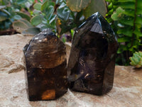 Polished Mixed Smokey Quartz Crystals x 3 From Madagascar