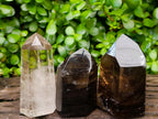 Polished Mixed Smokey Quartz Crystals x 3 From Madagascar