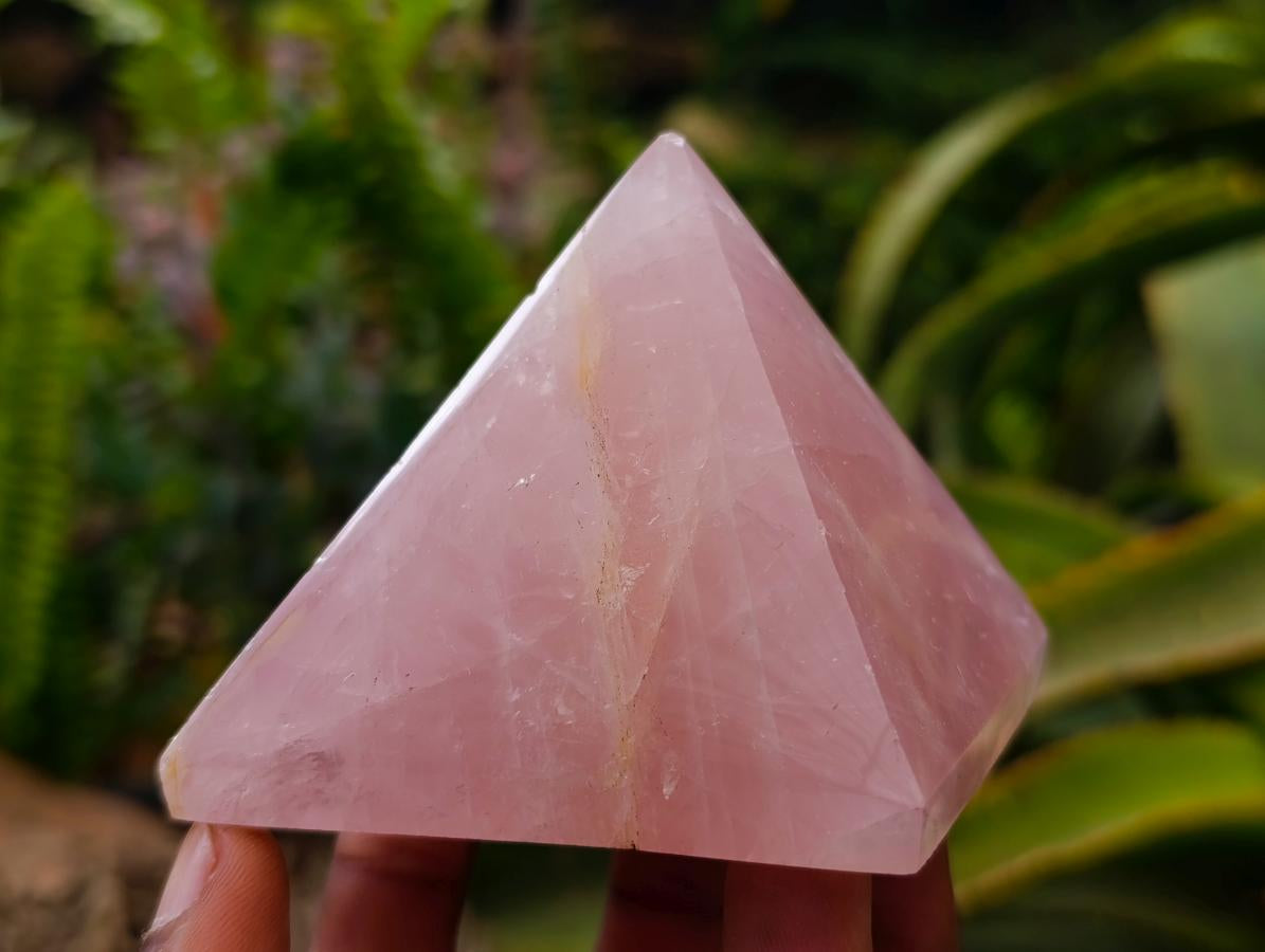 Polished Rose Quartz Pyramids x 4 From Madagascar