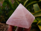 Polished Rose Quartz Pyramids x 4 From Madagascar
