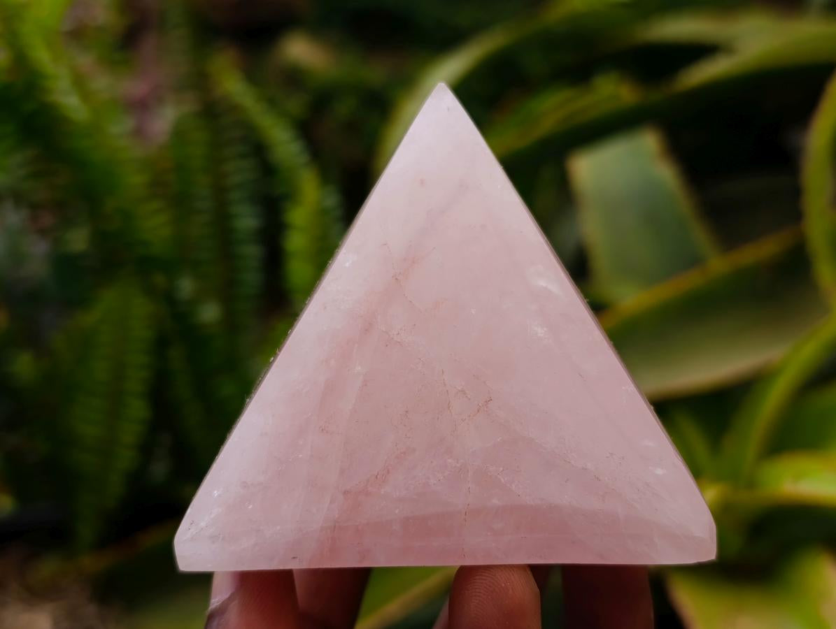Polished Rose Quartz Pyramids x 4 From Madagascar