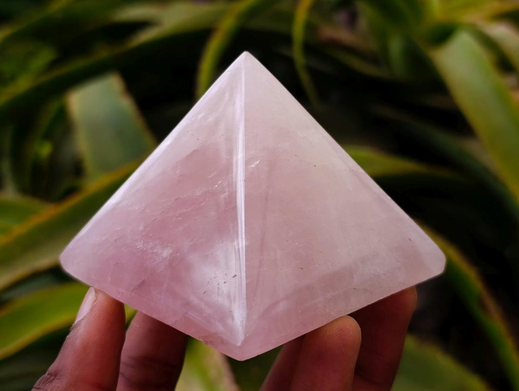 Polished Rose Quartz Pyramids x 4 From Madagascar