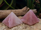 Polished Rose Quartz Pyramids x 4 From Madagascar