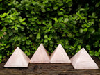 Polished Rose Quartz Pyramids x 4 From Madagascar