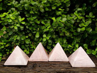 Polished Rose Quartz Pyramids x 4 From Madagascar