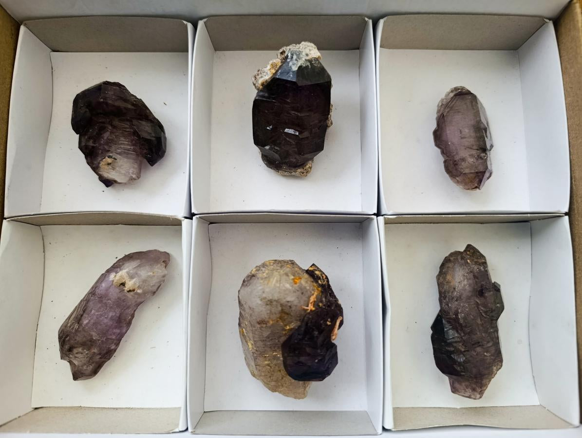 Natural Amethyst Window Crystals x 6 From Chiredzi, Zimbabwe