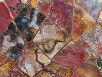 Hand Made Red Podocarpus Petrified Wood Conglomerate Plaques x 4 From Mahajanga, Madagascar