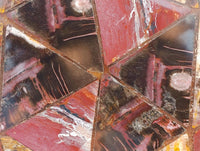 Hand Made Red Podocarpus Petrified Wood Conglomerate Plaques x 4 From Mahajanga, Madagascar