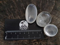 Polished Girasol Pearl Quartz Palm Stones x 35 From Ambatondrazaka, Madagascar