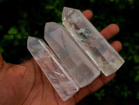 Polished Girasol Pearl Quartz Crystals x 12 From Ambatondrazaka, Madagascar