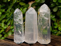 Polished Girasol Pearl Quartz Crystals x 12 From Ambatondrazaka, Madagascar