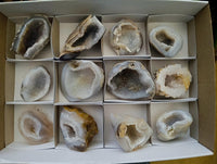 Polished Agate Geodes with Crystalline Centres x 12 From Maintirano, Madagascar