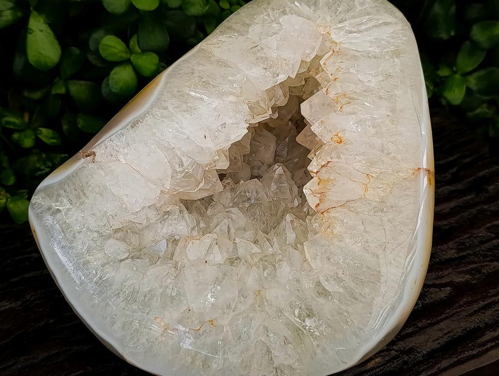 Polished Large White Agate Geode with Crystalline Centre x 1 From Maintirano, Madagascar