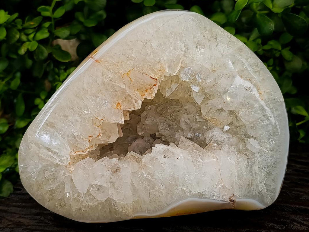 Polished Large White Agate Geode with Crystalline Centre x 1 From Maintirano, Madagascar