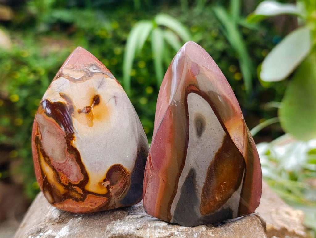 Polished Polychrome Jasper Flames x 6 From NW Coast, Madagascar