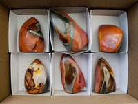 Polished Polychrome Jasper Flames x 6 From NW Coast, Madagascar