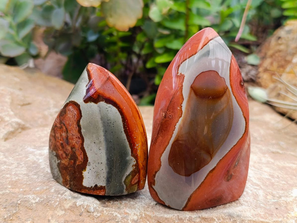 Polished Polychrome Jasper Flames x 6 From NW Coast, Madagascar