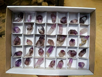 Natural Amethyst Window Quartz Crystals x 35 From Brandberg, Namibia