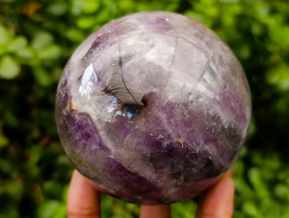 Polished Purple Chevron Amethyst Spheres x 2 From Madagascar