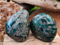 Polished Emerald Mica 'Mutokolite' Standing Free Forms x 4 From Mutoko, Zimbabwe
