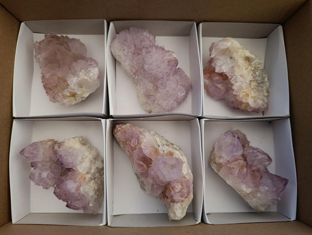 Natural Sunburst Amethyst Spirit Clusters x 6 From Boekenhouthoek, South Africa