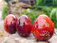 Polished Carnelian Agate Gemstone Eggs x 12 From Madagascar