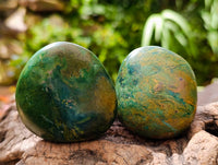 Polished Verdite Palm Stones x 24 From Zimbabwe
