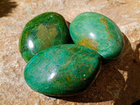 Polished Verdite Palm Stones x 24 From Zimbabwe