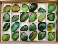 Polished Verdite Palm Stones x 24 From Zimbabwe