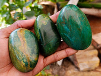 Polished Verdite Palm Stones x 24 From Zimbabwe