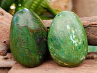 Polished Verdite Palm Stones x 24 From Zimbabwe