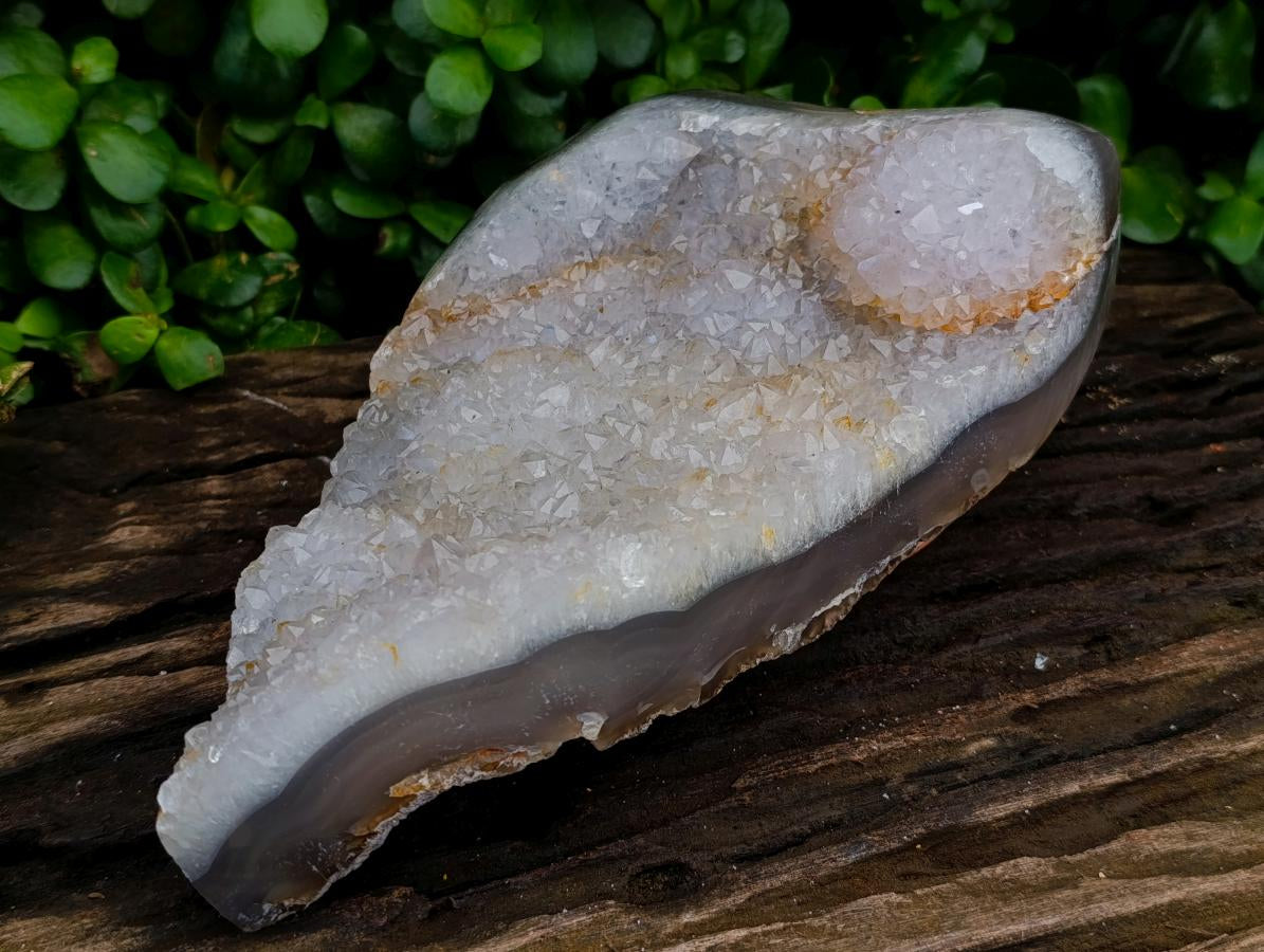 Polished Agate with Crystalline Centre Display Crystal x 1 From Madagascar