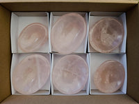 Polished Gemmy Rose Quartz Bowls x 6 From Madagascar