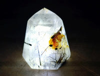 Polished Rare Black Tourmalinated Quartz Crystals x 6 From Madagascar