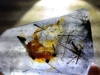 Polished Rare Black Tourmalinated Quartz Crystals x 6 From Madagascar