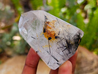 Polished Rare Black Tourmalinated Quartz Crystals x 6 From Madagascar