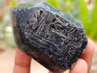 Polished Rare Black Tourmalinated Quartz Crystals x 6 From Madagascar