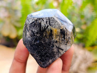 Polished Rare Black Tourmalinated Quartz Crystals x 6 From Madagascar