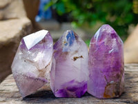 Polished Smokey Amethyst Window Crystals x 12 From Akansobe, Madagascar