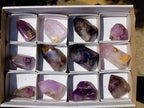 Polished Smokey Amethyst Window Crystals x 12 From Akansobe, Madagascar