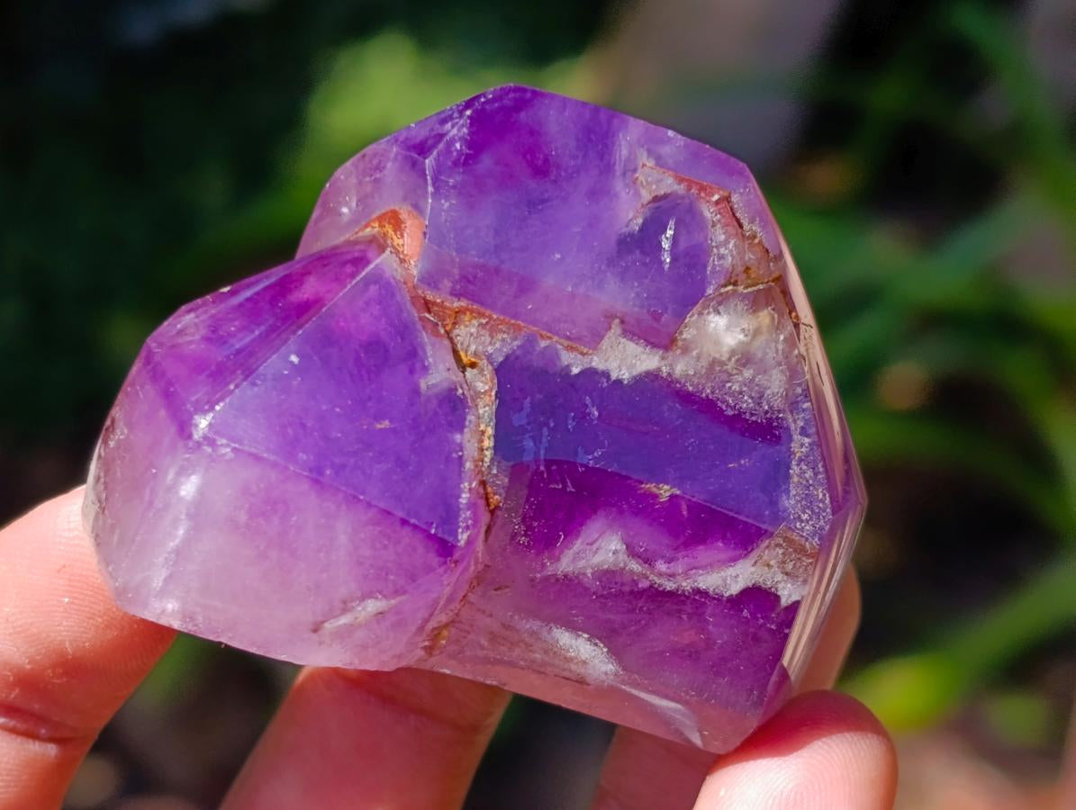 Polished Smokey Amethyst Window Crystals x 12 From Akansobe, Madagascar