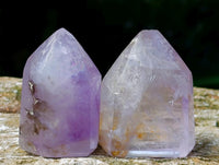 Polished Smokey Amethyst Window Crystals x 12 From Akansobe, Madagascar