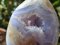 Polished Blue Lace Agate Standing Free Forms x 2 From Nsanje, Malawi