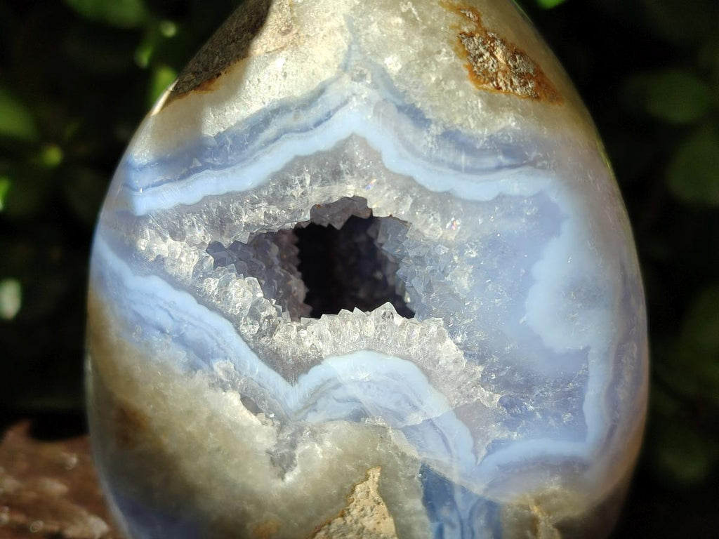 Polished Blue Lace Agate Standing Free Forms x 2 From Nsanje, Malawi